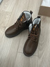 男士高幫皮鞋2025新款舒適百搭馬丁靴圓頭厚底系帶青年單棉同款 棕色 棉鞋 41 曬單實(shí)拍圖
