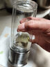 XKJ【德國】茶水分離泡茶杯男女迷你雙層隔熱玻璃杯過(guò)濾便攜簡(jiǎn)約水杯 鋼本色300ml送杯套杯刷 曬單實(shí)拍圖