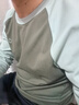 蕉內非常服502Regular男女同款三防長(cháng)袖T恤百搭休閑情侶裝秋冬打底衫 冰灰綠撞凇木綠 L 曬單實(shí)拍圖
