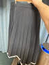紫涵（ZIHAN）紫涵中長(cháng)款百褶裙女2025年春季新款學(xué)院風(fēng)撞色裙擺收腰a字半身裙 灰色 XL 曬單實(shí)拍圖