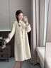 紫涵（ZIHAN）紫涵長(cháng)款寬松羊毛呢大衣女2024冬季新款純色簡(jiǎn)約大口袋外套 凝脂白 M 曬單實(shí)拍圖