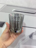 羅派鋼化幻彩玻璃杯水杯茶杯漱口杯洋酒威士忌杯豎條紋啤酒杯240ml 灰色 曬單實(shí)拍圖