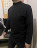花花公子（PLAYBOY）中年男士桑蠶絲德絨長(cháng)袖t恤秋冬半高領(lǐng)雙面絨內搭修身打底衫上衣 黑色 【保暖親膚】 3XL 185碼=【165-180斤】 曬單實(shí)拍圖