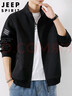 JEEP SPIRIT吉普外套男裝秋冬季衛衣男士開(kāi)衫休閑運動(dòng)立領(lǐng)衣服 黑色 3XL 曬單實(shí)拍圖