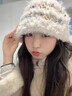 恬飾彩色小糖豆毛絨漁夫帽女2026年冬顯臉小百搭毛線(xiàn)帽保暖新年春節 彩虹糖果帽 曬單實(shí)拍圖