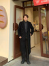 MUSINSA STANDARD韓國秋冬男士大碼混紡雙排扣長(cháng)款毛呢大衣外套 黑色(BK) M 曬單實(shí)拍圖