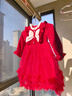 小豬班納（PEPCO）女童連衣裙春秋裝洋氣小女孩秋冬裙子兒童裝公主裙秋季 紅色 120 曬單實(shí)拍圖