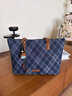 CinvaiKrose包包女包單肩包女式2025新款大容量托特包通勤帆布包潮 藍格 曬單實(shí)拍圖