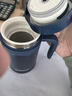 BEMEGA保溫杯男士辦公室有手柄泡茶杯茶水分離大容量水杯子新年生日禮物 深邃藍-【陶瓷內膽 一鍵開(kāi)蓋】 曬單實(shí)拍圖