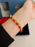 中國黃金（CHINA GOLD）馬上有錢(qián)黃金手鏈女五福馬紅瑪瑙手串本命年新年禮物情人節送老婆 足金馬上都有紅瑪瑙手串/刻字賀卡 曬單實(shí)拍圖