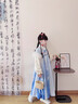 G.duck漢服女童秋冬連衣裙2025新款拜年服兒童國風(fēng)古裝斗篷古風(fēng)公主裙 藍色襦裙+藍色斗篷 130 cm 曬單實(shí)拍圖