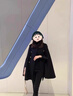 離境天斗篷雙面羊絨大衣女戚薇明星同款中長(cháng)款毛呢外套女秋冬季法式洋氣 黑色 4XL 均碼 曬單實(shí)拍圖