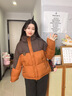 短款棉服女2026冬季新款百搭減齡棉襖拼接加厚保暖小個(gè)子棉衣外套 橘色 （時(shí)尚保暖） XL 建議體重【115-130斤】 曬單實(shí)拍圖