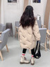 G.duck女童羽絨棉服冬裝外套2025新款洋氣大童冬季中長(cháng)款兒童秋冬款棉衣 卡其色 升級加厚保暖 150 cm 曬單實(shí)拍圖