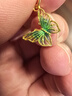 六福珠寶足金蝶影仙蹤蝴蝶黃金吊墜鎏彩工藝掛墜不含項鏈計價(jià) G16TBGP0009 0.47克(含工費176元) 綠野仙蹤 曬單實(shí)拍圖