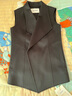 三只小山羊百變馬甲短款小個(gè)子收腰通勤無(wú)袖修身100純羊絨女士馬甲 黑色 M 曬單實(shí)拍圖