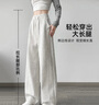 雪茜曼斜拼闊腿褲女冬季加絨直筒運動(dòng)長(cháng)褲小個(gè)子高腰休閑褲垂感褲子女 曬單實(shí)拍圖