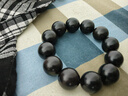 吉千年印尼黑檀木手串15mm佛珠 沉水級精品烏木紫光檀香 生日禮物 沉水級黑檀20mm*12顆 曬單實(shí)拍圖