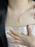 中國珠寶吉言碎碎冰黃金吊墜女足金福字項鏈新年生日紀念禮物送女朋友老婆 足金吉言碎碎冰吊墜+品牌禮盒 金重約1.5g，贈S925銀鏈 曬單實(shí)拍圖
