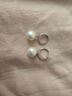 黛米 悅祺 S925銀正圓白色淡水珍珠耳環(huán)大耳扣女耳圈母親節禮物 10-11mm銀色配件 曬單實(shí)拍圖