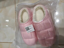 防水棉拖鞋女士冬季新款防滑加絨保暖舒適情侶居家用踩屎感拖鞋男 粉色 38-39 （建議拍大一碼） 曬單實(shí)拍圖