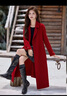 白鹿語(yǔ)全羊毛雙面呢大衣25新年紅氣質(zhì)名媛風(fēng)大翻領(lǐng)長(cháng)款外套女 法國紅 M 曬單實(shí)拍圖