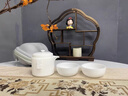 Bylure品牌旅行茶具套裝便攜式快客杯一壺二杯戶(hù)外露營(yíng)茶具白瓷泡茶壺 素燒手抓如意快客杯（一壺二杯）旅行裝 曬單實(shí)拍圖