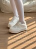 達芙妮真皮厚底小白鞋女2025秋冬新款加絨增高簡(jiǎn)約板鞋輕便運動(dòng)休閑鞋 米白 37 曬單實(shí)拍圖