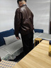 皮爾卡丹（pierre cardin）冬季新款加絨加厚皮衣男士中青年英倫帥氣拼接PU皮外套男 咖啡色 加絨 加厚 3XL 建議140-160斤 曬單實(shí)拍圖