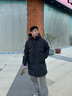 雪中飛（SNOWFLYING）男士中長(cháng)款休閑羽絨服冬季新款時(shí)尚青少年加厚條紋休閑上衣外套潮 黑色 2XL 適合155-175斤 曬單實(shí)拍圖