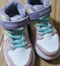 SNOOPY史努比童鞋兒童運動(dòng)鞋男女童冬季保暖二棉高幫板鞋7957白粉紫32 曬單實(shí)拍圖
