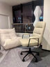 顧家家居電腦椅辦公椅休閑椅電競椅舒適久坐中古風(fēng)書(shū)房化妝椅書(shū)桌椅子餐椅 【久坐舒服+可移動(dòng)】雅米灰 不可調節 固定扶手 曬單實(shí)拍圖