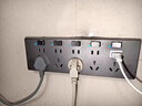 jabra明裝86型左右擴展插座LED分控多插位墻壁電源原位安裝USB排插拓展 原位替換擴展灰色五位35孔 帶LED指示燈 插座 曬單實(shí)拍圖