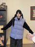 傲甜馬甲女秋冬國潮2026冬季兩件套裝男女同款格子馬甲學(xué)生加厚棉馬甲 藏青色馬甲單件 S (80--95斤) 曬單實(shí)拍圖