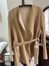 ERDOS 春夏兩面穿撞色拼接直身寬松百搭通勤風(fēng)女羊絨雙面毛呢大衣 沙米 L 165/88A 曬單實(shí)拍圖