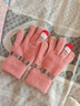 毛線(xiàn)手套女冬季可愛(ài)雪人針織可觸屏保暖防寒5指電動(dòng)車(chē)騎行 粉色 曬單實(shí)拍圖
