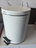 歐潤哲垃圾桶腳踏帶蓋 8L米白廚房客廳臥室衛生間家用緩降靜逸內外雙桶 曬單實(shí)拍圖