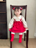 班喜迪女童連衣裙春裝2026新款洋氣寶寶背帶公主裙周歲禮服過(guò)年裙子春秋 紅色 80 曬單實(shí)拍圖