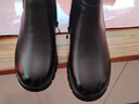 奧康女鞋冬季平底短靴子牛皮媽媽鞋加絨保暖棉皮鞋防滑中老年棉鞋MT 曬單實(shí)拍圖