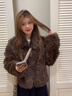 勤馳貂毛皮草女2025秋冬新款時(shí)尚年輕款兔毛狐貍毛外套冬年輕海寧炸街 可可色 L 曬單實(shí)拍圖
