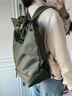 微光里兩用大容量雙肩包男女單肩托特包手提拎包小眾輕便旅行背包帶鞋倉 軍綠色 單肩手提托特包 曬單實(shí)拍圖