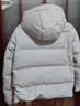 波司登（BOSIDENG）25新款羽絨服商場(chǎng)男女同款運動(dòng)系列短款連帽90絨加厚保暖外套 純凈灰8969 XL 175/96A 體重約130-140斤 曬單實(shí)拍圖