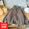 新款兒童雙面絨外套秋冬季寶寶保暖防風(fēng)立領(lǐng)拉鏈衫男女童加絨百搭 雙面絨-鴿子白外套 120cm 曬單實(shí)拍圖