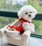 阿莫爾小狗狗衣服保暖冬季加厚中國風(fēng)刺繡唐裝新年喜慶寵物貓咪過(guò)年服飾 國風(fēng)刺繡【紅色】 L（建議8-10斤 參考胸圍背長(cháng)） 曬單實(shí)拍圖