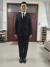 花花公子青少年高中18歲成人禮服一套男學(xué)生畢業(yè)正裝西服套裝修身西裝外套 2?？酆谖鞣?褲子+襯衫+領(lǐng)帶皮帶 2XL 曬單實(shí)拍圖