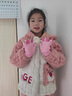 京悠雨冬季兒童可愛(ài)小熊露指手套男童寫(xiě)字男孩毛絨保暖寶寶魔術(shù)翻蓋手套 深粉兔子 曬單實(shí)拍圖