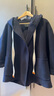 MO&Co.大衣2025秋新品美麗諾綿羊毛雙面呢連帽繭型高街風(fēng)MBE3OVCT02 深寶藍色 XS /155 曬單實(shí)拍圖