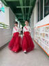 奧圣蔻新款男女學(xué)生合唱服 長(cháng)裙禮服成人大合唱團服裝中國風(fēng)古箏演出服 山河女款 送珍珠頭飾 130 曬單實(shí)拍圖