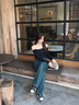 AEMAPE高端品質(zhì)直筒牛仔褲女2025春夏秋冬新款高腰寬松顯瘦港風(fēng)闊腿褲子 水泥灰-加絨長(cháng)褲 29 119-126斤 曬單實(shí)拍圖