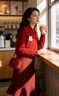 納琳雅Nalinya圣誕秋冬套裝女紅色針織連衣裙女冬季2025新款掐腰裙兩件 紅色毛衣+紅色裙褲 M298# XL 建議115-135斤 曬單實(shí)拍圖